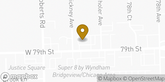 Map showing the location of McDonald's in Bridgeview, IL 60455