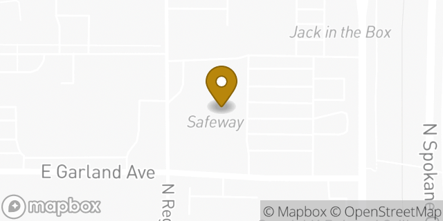 Map showing the location of Safeway in Spokane, WA 99207