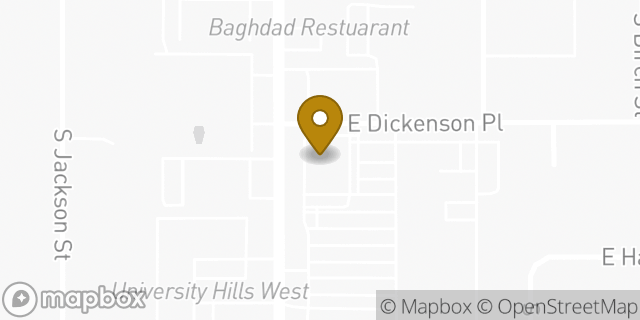 Map showing the location of Panera Bread in Denver, CO 80222