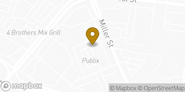 Map showing the location of Publix Super Market at Miller Street in Winston-Salem, NC 27104