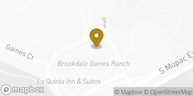 Map showing the location of Brookdale Gaines Ranch in Austin, TX 78735