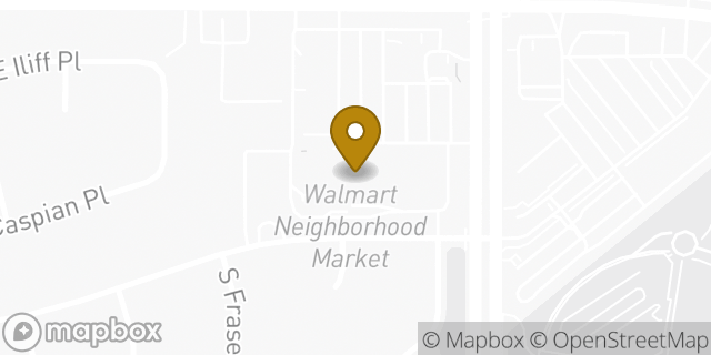Map showing the location of Walmart Neighborhood Market in Aurora, CO 80014