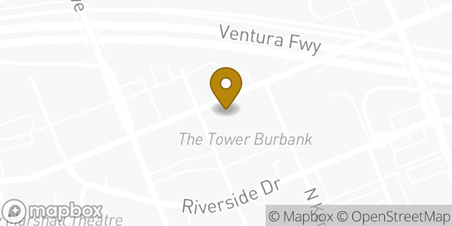 Map showing the location of WeWork The Tower in Burbank, CA 91505