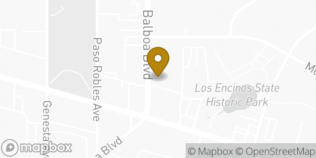 Map showing the location of Dunkin' in Encino, CA 91316
