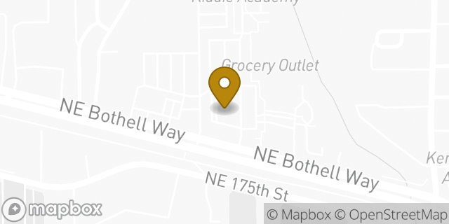 Map showing the location of Starbucks in Kenmore, WA 98028
