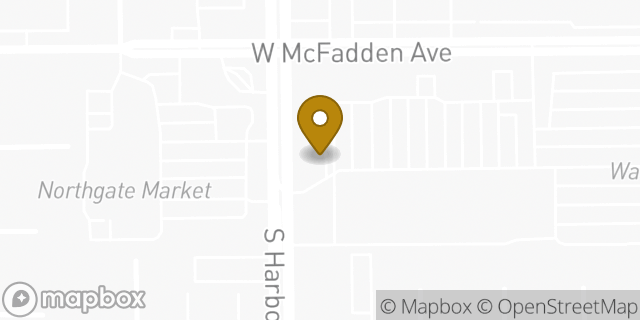 Map showing the location of Starbucks in Santa Ana, CA 92704