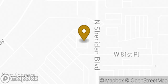 Map showing the location of Chase Bank in Arvada, CO 80003
