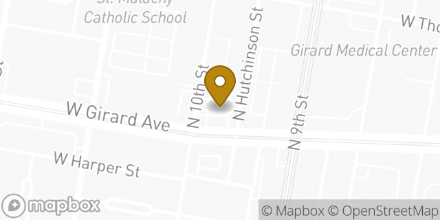 Map showing the location of Dunkin' in Philadelphia, PA 19123