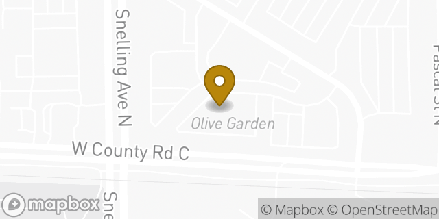 Map showing the location of Olive Garden Italian Restaurant in Roseville, MN 55113