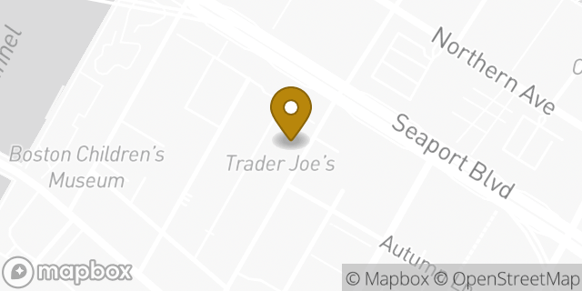 Map showing the location of Trader Joe's in Boston, MA 02210