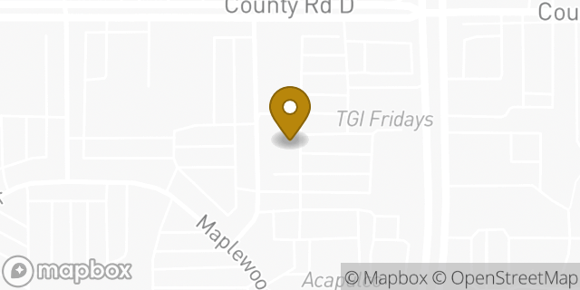 Map showing the location of Buffalo Wild Wings in Maplewood, MN 55109