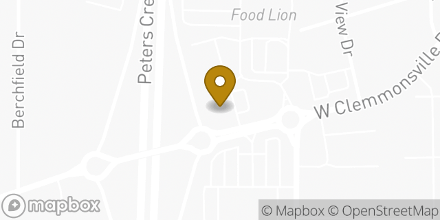 Map showing the location of Papa John's Pizza in Winston-Salem, NC 27127