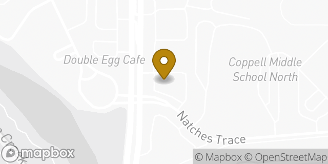 Map showing the location of Chase Bank in Coppell, TX 75019