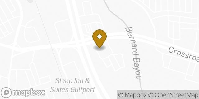 Map showing the location of Starbucks in Gulfport, MS 39503
