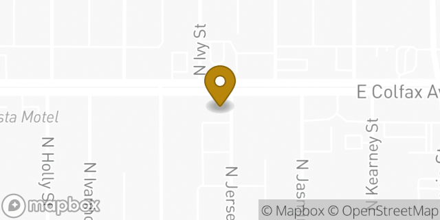 Map showing the location of Hertz in Denver, CO 80220