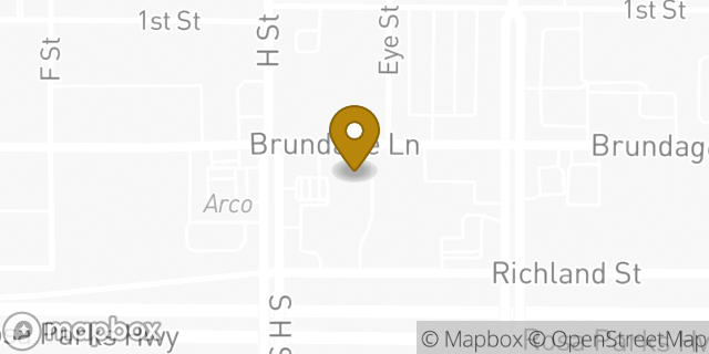Map showing the location of AutoZone in Bakersfield, CA 93304