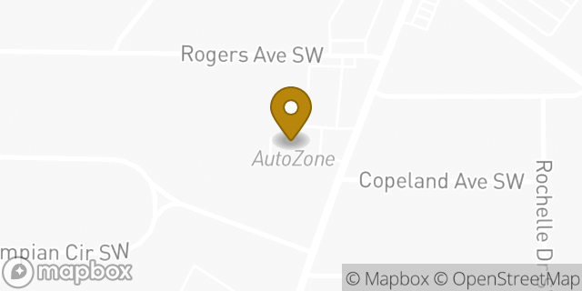 Map showing the location of AutoZone in Atlanta, GA 30310