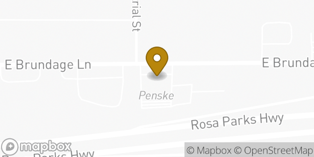 Map showing the location of Penske Truck Rental in Bakersfield, CA 93307