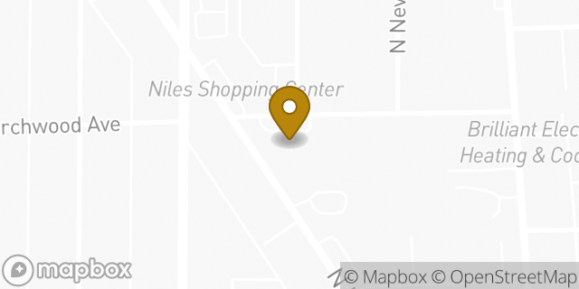 Map showing the location of AutoZone in Niles, IL 60714