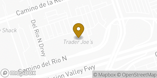 Map showing the location of Trader Joe's in San Diego, CA 92108