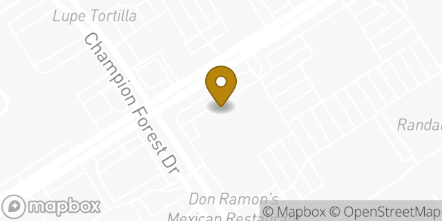 Map showing the location of Bank of America Walk-Up ATM | Champions Village in Houston, TX 77069