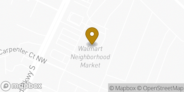 Map showing the location of Walmart in Concord, NC