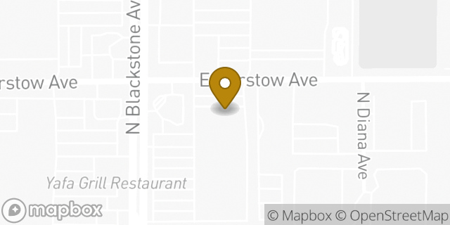 Map showing the location of AutoZone in Fresno, CA 93710