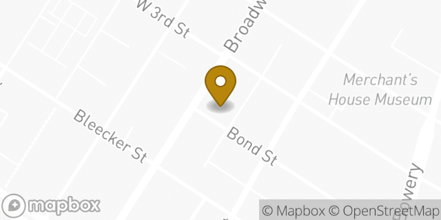 Map showing the location of Zero Bond in New York, NY 10012