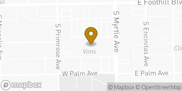 Map showing the location of Coinme in Monrovia, CA 91016