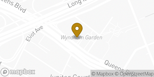 Map showing the location of Starbucks in Rego Park, NY 11374
