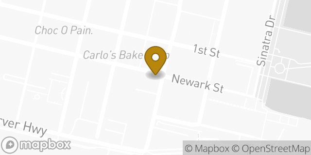 Map showing the location of Starbucks in Hoboken, NJ 07030