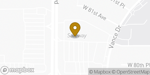 Map showing the location of Starbucks in Arvada, CO 80003
