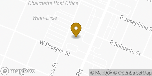 Map showing the location of AutoZone in Chalmette, LA 70043