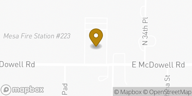 Map showing the location of The Church of Jesus Christ of Latter-day Saints in Mesa, AZ 85213