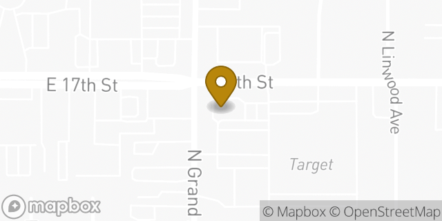 Map showing the location of Dunkin' in Santa Ana, CA 92705