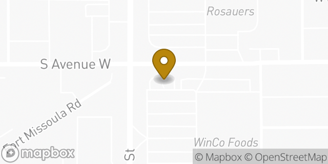 Map showing the location of Starbucks Coffee Company in Missoula, MT 59801