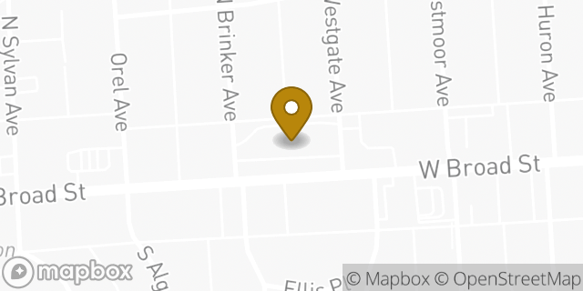 Map showing the location of Chase Bank in Columbus, OH 43204