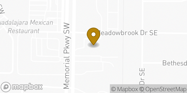 Map showing the location of AutoZone in Huntsville, AL 35803