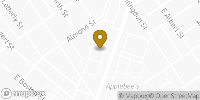 Map showing the location of AutoZone in Philadelphia, PA 19125