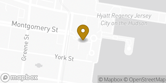 Map showing the location of Starbucks in Jersey City, NJ 07302