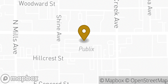 Map showing the location of Publix in Orlando, FL 32803