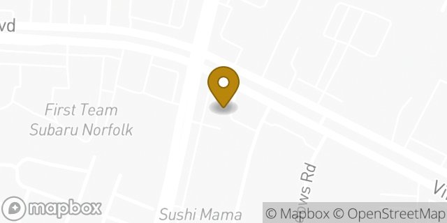 Map showing the location of AutoZone in Virginia Beach, VA 23462