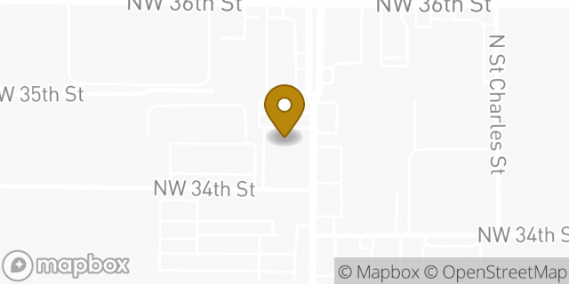 Map showing the location of Bank Of America in Warr Acres, OK 73122