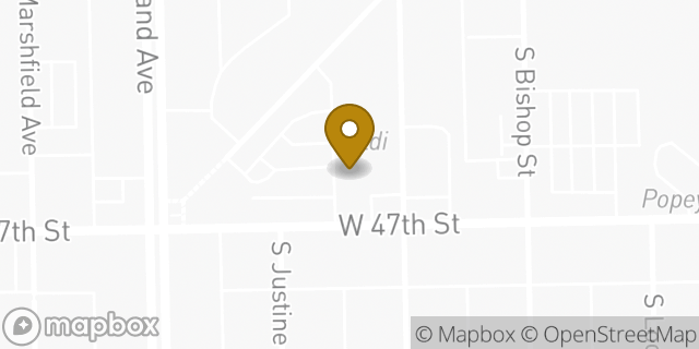 Map showing the location of Aldi in Chicago, IL 60609