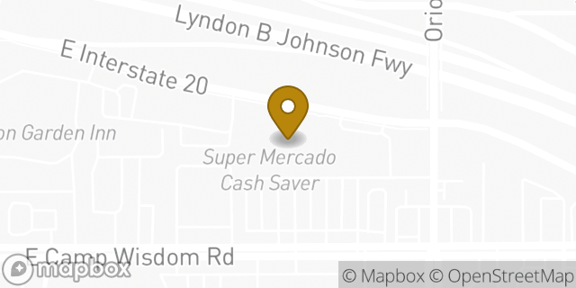 Map showing the location of Coinme in Duncanville, TX 75116