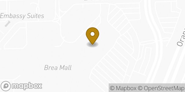 Map showing the location of Starbucks in Brea, CA 92821