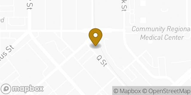 Map showing the location of Kaiser Permanente in Fresno, CA 93721