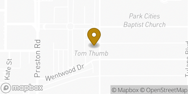 Map showing the location of Tom Thumb in Dallas, TX 75225