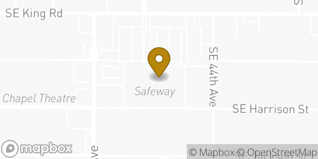 Map showing the location of Safeway in Portland, OR 97222