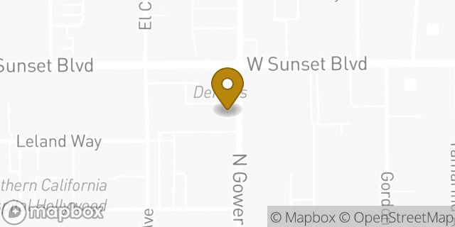 Map showing the location of Starbucks in Los Angeles, CA 90028